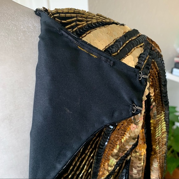 1980s Silk Hand-Beaded Cocktail Dress - Picture 10 of 12